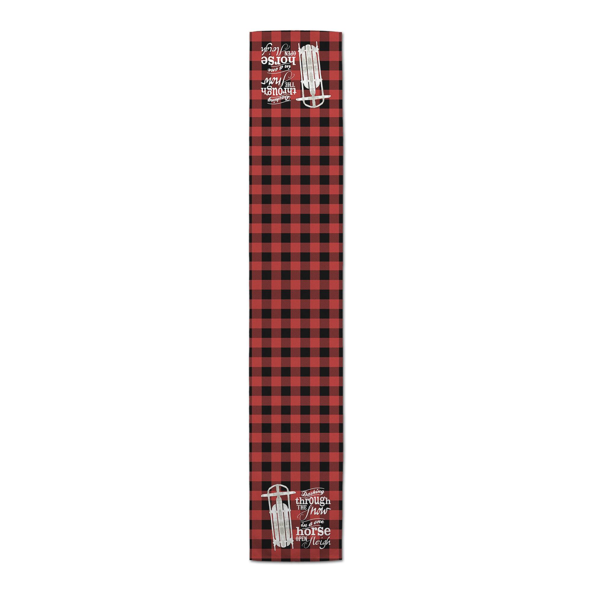 One Horse Open Sleigh Poly Twill Table Runner